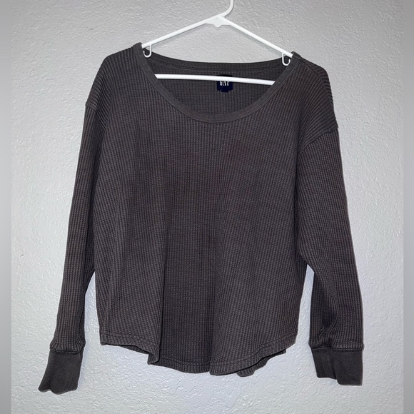 Gap Women's Waffle Knit Sweater Charcoal Gray - Picture 1 of 5